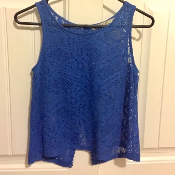 Chloe K Blue Lace Tank - Picture 1 of 2